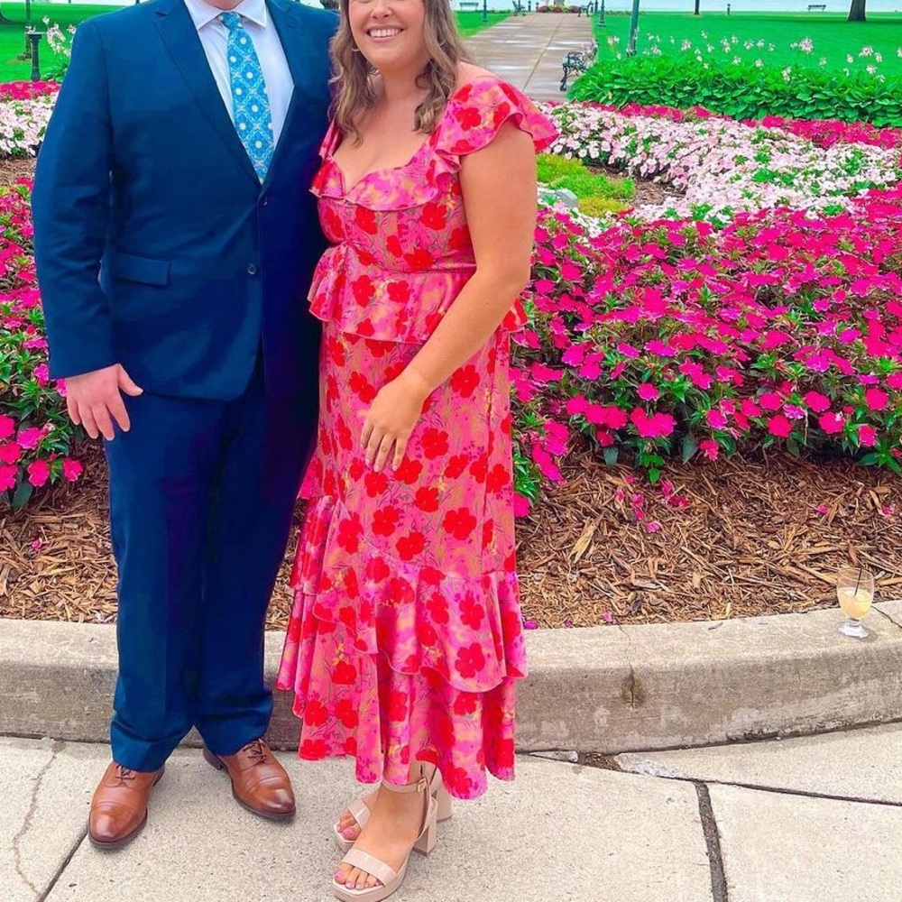 Show Me Your Mumu pink floral ruffle dress